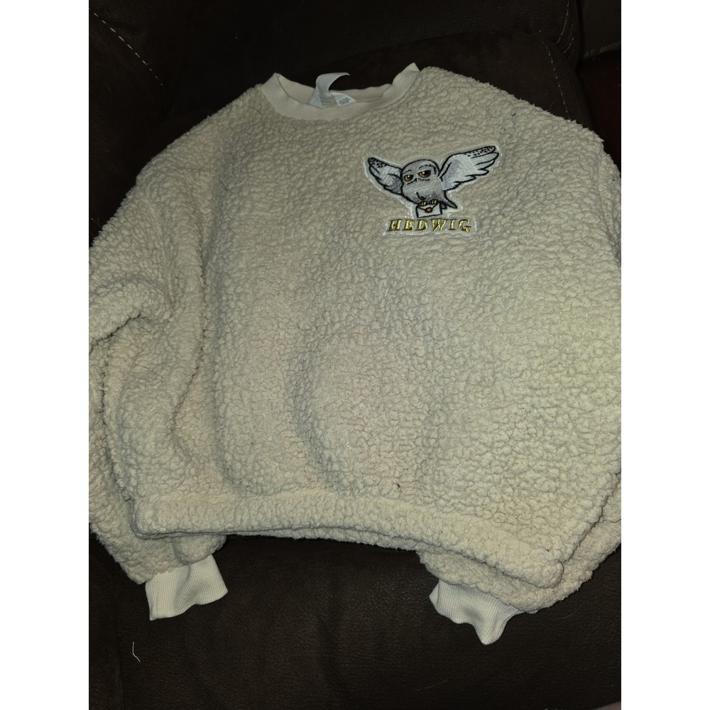 Harry Potter x H&M hedwig fuzzy sweater size 12 14 girls